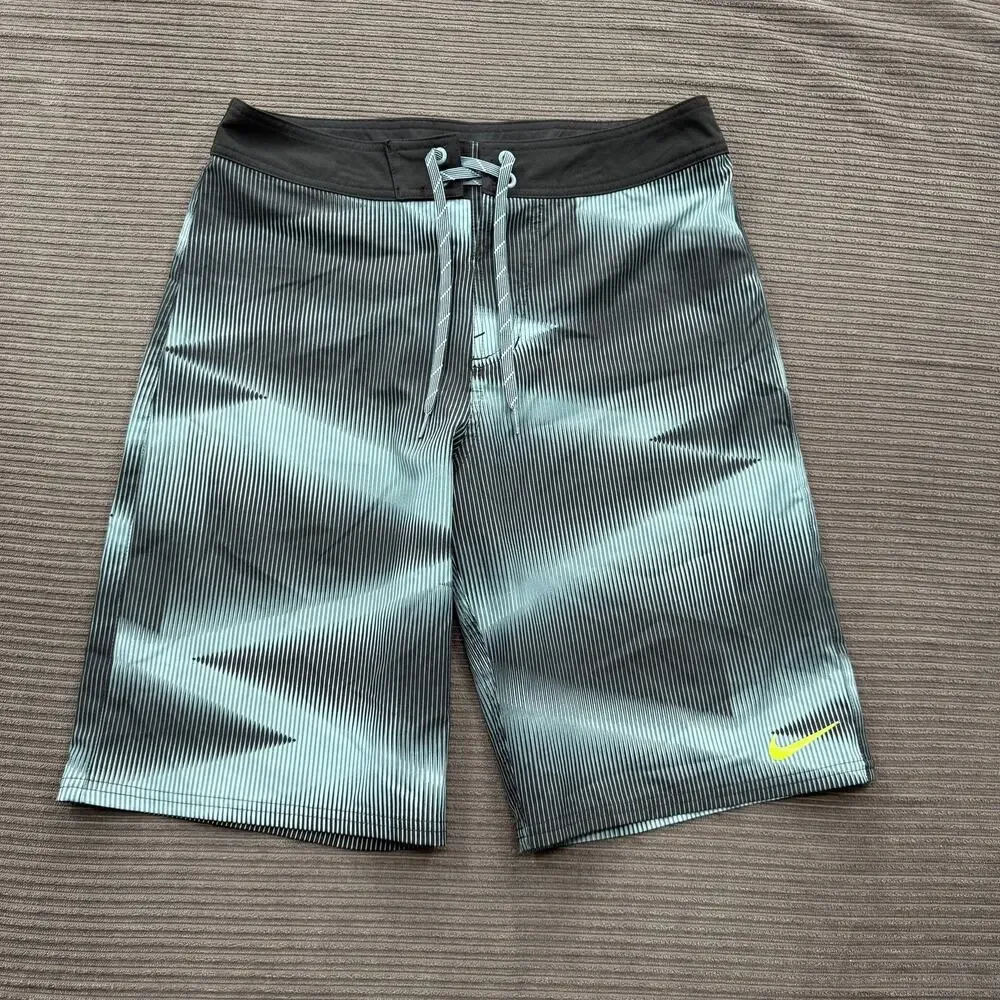 Nike Board Shorts Mens 30 Swim Trunks Stripe‎ Drawstring Pocket NESS7459